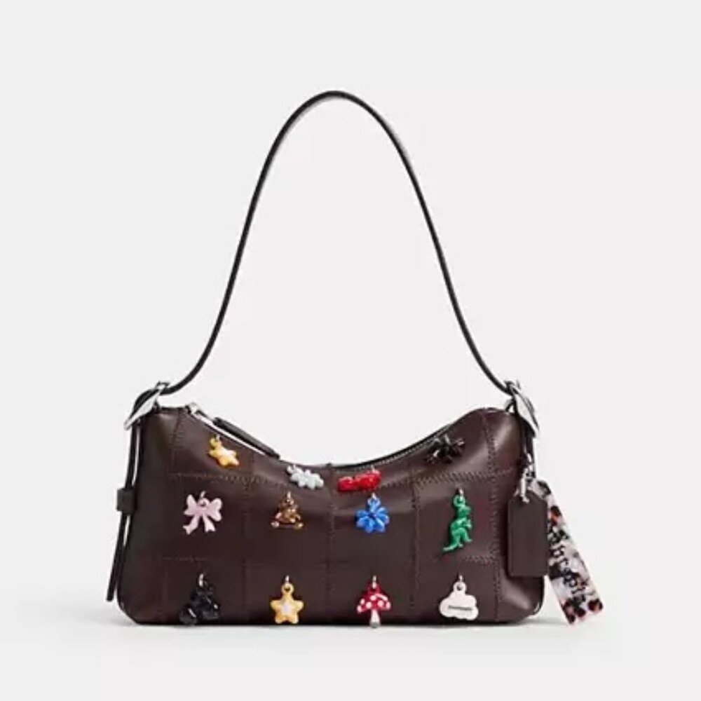 NWT Coachtopia Alter Ego Small Slouchy Bag Charms Maple